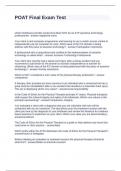 POAT Final Exam Test Questions and Answers 100&percnt; Solved