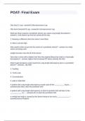 POAT- Final Exam Questions and Answers Fully Solved