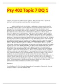 Psy 402 Topic 7 DQ 1 &vert; VERIFIED VERSION