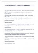 POAT Midterm-LE orthotic devices Questions and Answers 100&percnt; Solved