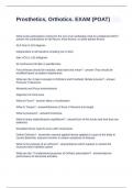 Prosthetics&comma; Orthotics&period; EXAM &lpar;POAT&rpar; Questions and Answers 100&percnt; Solved