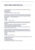 POAT FINAL PRACTICE Q's QUESTIONS WITH CORRECT ANSWERS