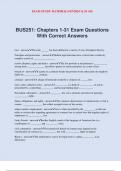 BUS251&colon; Chapters 1-31 Exam Questions With Correct Answers
