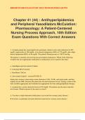 Chapter 41 &lpar;44&rpar; &colon; Antihyperlipidemics and Peripheral Vasodilators McCuistion&colon; Pharmacology&colon; A Patient-Centered Nursing Process Approach&comma; 10th Edition Exam Questions With Correct Answers