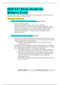 NUR 631 Study Guide for Midterm Exam