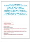 PORTAGE LEARNING  PATHOPHYSIOLOGY EXAM 2024-2025  WITH ACTUAL CORRECT  QUESTIONS AND VERIFIED  DETAILED ANSWERS&vert;FREQUENTLY  TESTED QUESTIONS AND SOLUTIONS  &vert;ALREADY GRADED A&plus;&vert;NEWEST&vert;  GUARANTEED PASS &vert;LATEST UPDATE