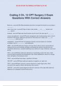 Coding 3 Ch&period; 12 CPT Surgery 2 Exam Questions With Correct Answers
