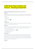 AGNP Board Exam Question and Answers - Neurology Assessment(201 Q&A)/(Graded A)