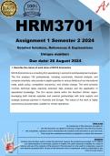 HRM3701 Assignment 1 &lpar;COMPLETE ANSWERS&rpar; Semester 2 2024 &lpar;585848&rpar; - DUE 26 August 2024