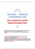 IND 2601 - AFRICAN CUSTOMARY LAW - 2022 LATEST COMPLETE EXAM PACKS WITH MEMOS FROM 2015 RIGHT UP UNTIL NOV 2020 EXAM + FULL MCQ - DETAILED NOTES + CASE SUMMARIES - 100% PASS - BUY QUALITY !!- VIEW PREVIEW PAGES 