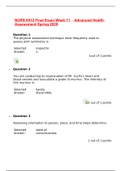 NURS 6512 Final Exam Week 11 &ndash; Advanced Health Assessment Spring 2020