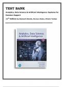 Test Bank For Analytics&comma; Data Science & Artificial Intelligence&colon; Systems for Decision Support&comma; 11th Edition&comma; Ramesh Sharda&comma; Dursun Delen&comma; Efraim Turban&comma;9780135192016