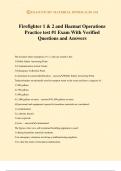 Firefighter 1 & 2 and Hazmat Operations Practice test &num;1 Exam With Verified Questions and Answers