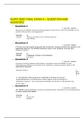 NURS 6630 FINAL EXAM 4 – QUESTION AND ANSWERS