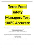 Texas Food safety Managers Test 100&percnt; Accurate