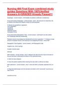 Nursing 400 Final Exam combined study guides Questions With 100&percnt;Verified Answers A&plus;GRADED Already Passed&excl;&excl;&excl;