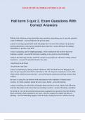 Hall term 3 quiz 2&period; Exam Questions With Correct Answers