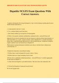 Hepatitis NCLEX Exam Questions With Correct Answers&period;