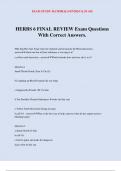 HERBS 6 FINAL REVIEW Exam Questions With Correct Answers&period;