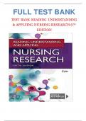 Test Bank For Reading&comma; Understanding&comma; and Applying Nursing Research 6th Edition by James A&period; Fain&vert; 9781719641821&vert; All Chapters 1-15&vert; LATEST