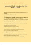International Trade Exam Questions With Correct Answers&period;