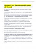 Weather Exam Questions and Answers All Correct 