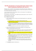 NR 599&semi; Introduction to Nursing Informatics &lpar;Study Guide&rpar; Final Examination &lpar;Questions and Answers &rpar;