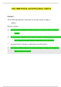 NSG 5000 WEEK 4 KNOWLEDGE CHECK QUIZ &sol; NSG5000 WEEK 4 KNOWLEDGE CHECK QUIZ &lpar;NEWEST&rpar; &vert; 100 &percnt; CORRECT &vert; SOUTH UNIVERSITY 