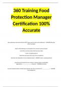 360 Training Food Protection Manager Certification 100&percnt; Accurate