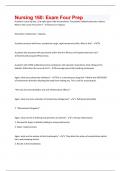 Nursing 160&colon; Exam Four Prep Questions with Answers