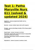 Test 1 Patho Maryville Nurs 611 &lpar;solved & updated 2024&rpar;&period;