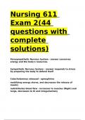 Nursing 611 Exam 2&lpar;44 questions with complete solutions&rpar;