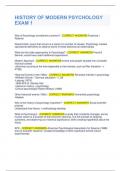 HISTORY OF MODERN PSYCHOLOGY EXAM 1 C0RRECT ANS