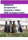 MNM2615 Assignment 1 CORRECT ANSWERS&rpar; Semester 2 2024 - DUE 23 August 2024 - with complete solutions