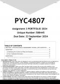 PYC4807 Assignment 3 &lpar;PORTFOLIO ANSWERS&rpar; 2024 - DISTINCTION GUARANTEED&period;