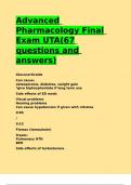 Advanced Pharmacology Final Exam UTA&lpar;67 questions and answers&rpar;&period;
