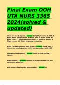 Final Exam OOH UTA NURS 3365 2024&lpar;solved & updated&rpar;&period;
