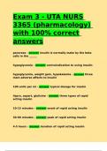 Exam 3 - UTA NURS 3365 &lpar;pharmacology&rpar; with 100- correct answers