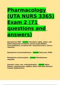 Pharmacology &lpar;UTA NURS 3365&rpar; Exam 2 &lpar;71 questions and answers&rpar;&period;