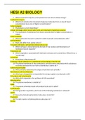 HESI A2 BIOLOGY QUESTION AND ANSWERS&vert; COMPLETE SOLUTION RATED A&period;