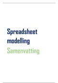 Samenvatting Spreadsheet Modelling Tentamen 1 RSM EUR BA1