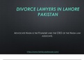 Get Senior Divorce Lawyer in Lahore Pakistan for Legal Services - Advocate Nazia