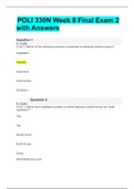 POLI 330N Week 8 Final Exam 2 with Answers &vert; VERIFIED GUIDE