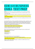 EDR 610 BUSINESS EMBA TEST PREP | GRADE A