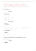 Business Analytics Final Exam A variable &lpar;1&rpar;