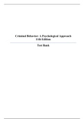 PSY C39 Criminal Behavior&colon; A Psychological Approach   11th Edition Test Bank