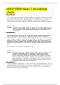 •	NRNP 6566 Week 9 Knowledge check. | GRADED A