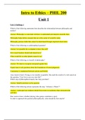 PHL 200 - Intro to Ethics Unit 1&period;
