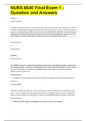 NURS 6640 Final Exam 1 - Question and Answers &vert; GRADED A