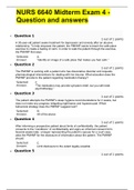 NURS 6640 Midterm Exam 4 - Question and answers